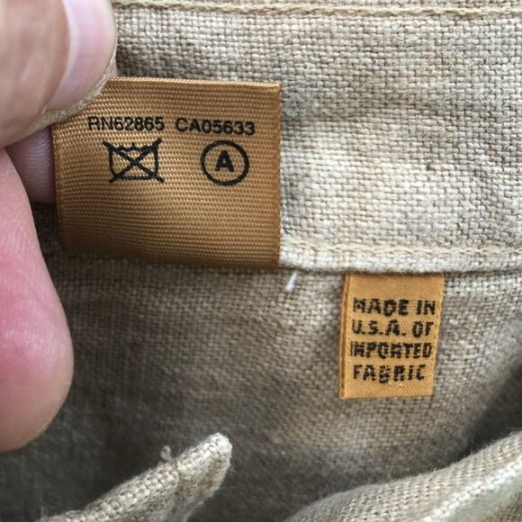 Ruff Hewn Mens Shorts Size 36W Beige 100% Linen Pleated Cuffed Casual Chino - Picture 10 of 12